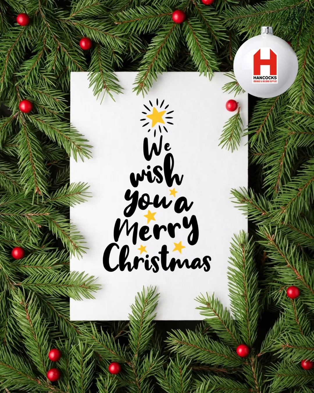 🎄✨ Merry Christmas from Hancock’s Drainage & Building Supplies! ✨🎄

As 2025 comes to a close, we’d like to say a warm thank you to all our valued customers and trusted suppliers for your continued support throughout the year. We wish you a Christmas filled with joy, relaxation, time well spent with loved ones, and every success in the year ahead.

Here’s to another year of building strong foundations together. 🧱🎁
Merry Christmas from the Hancock’s team! 🎅🎄

#merrychristmas #christmas
