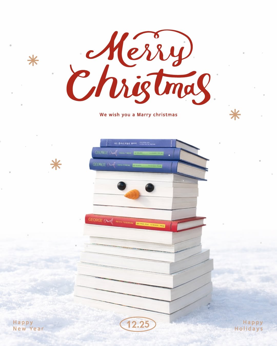 Photo by 한겨레출판 on December 24, 2025. May be an image of card, snowman, book, poster and text.