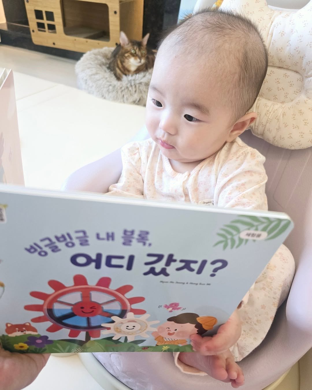 Photo shared by 한콩이 ☘️ on February 26, 2025 tagging @findenkr. May be an image of 2 people, baby, book and text.