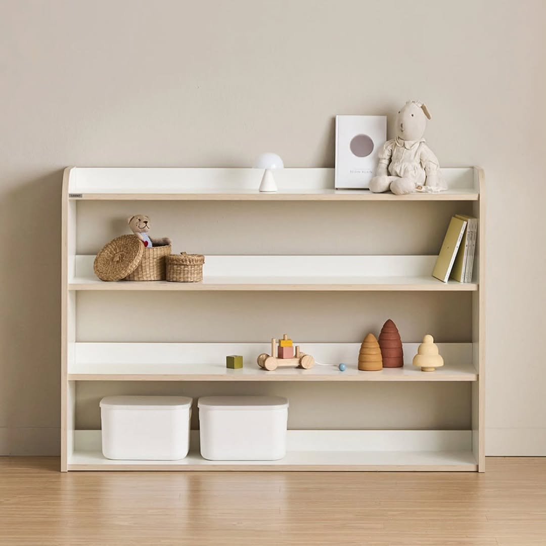 Photo shared by 한콩이 ☘️ 육아 | Motherhood | 育兒 on September 25, 2025 tagging @lisent_official. May be an image of shelf, rack, furniture and text.