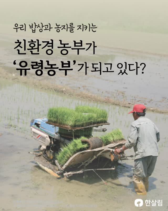 hansalim_official 게시물 이미지: 유령농부를 아시나요? ⭕️ ❌
땅을 빌려 농사를 짓는 친환경 농부는 농업경영체...