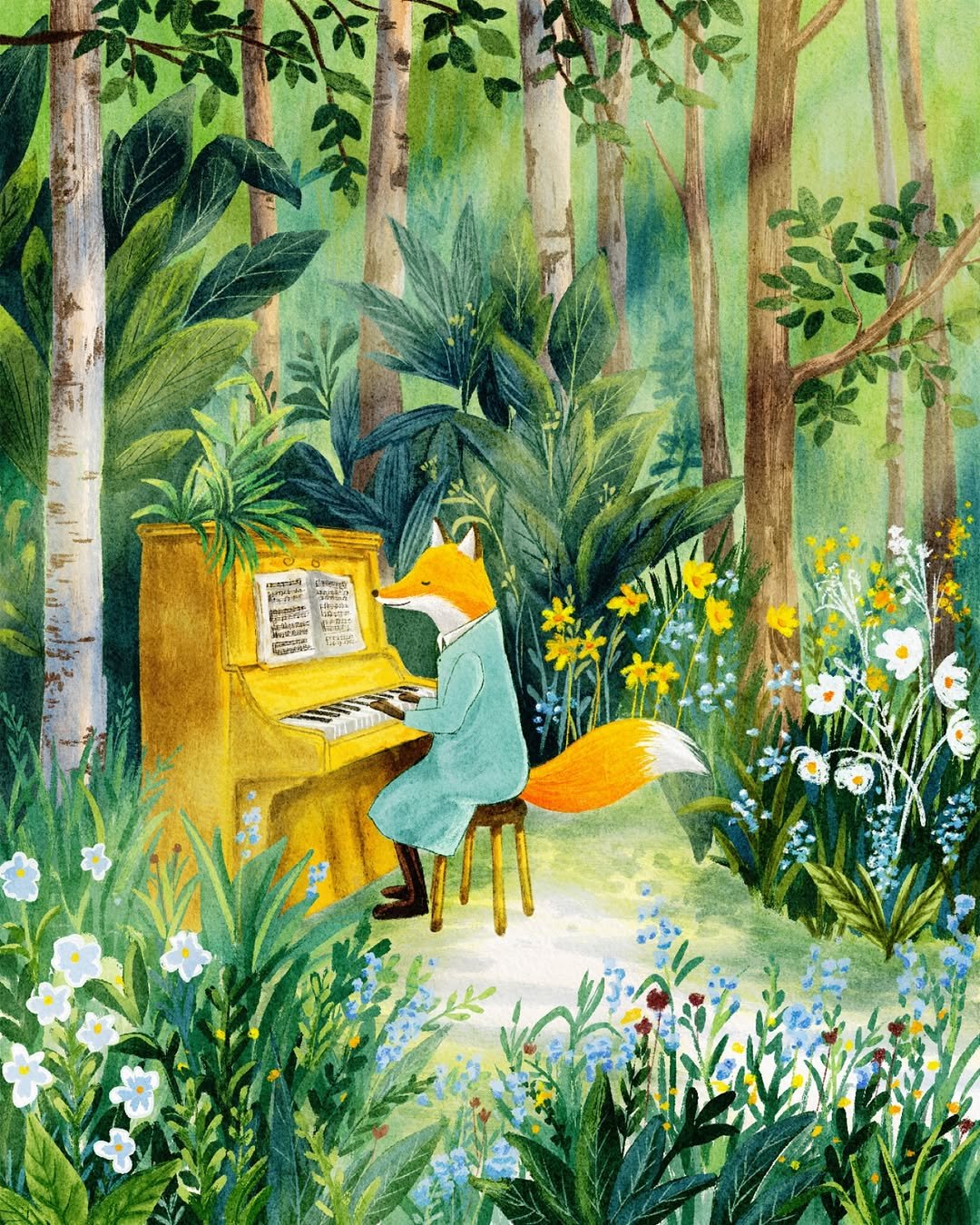 Photo by 유채글씨 on November 16, 2025. May be an illustration of fox, piano and text.