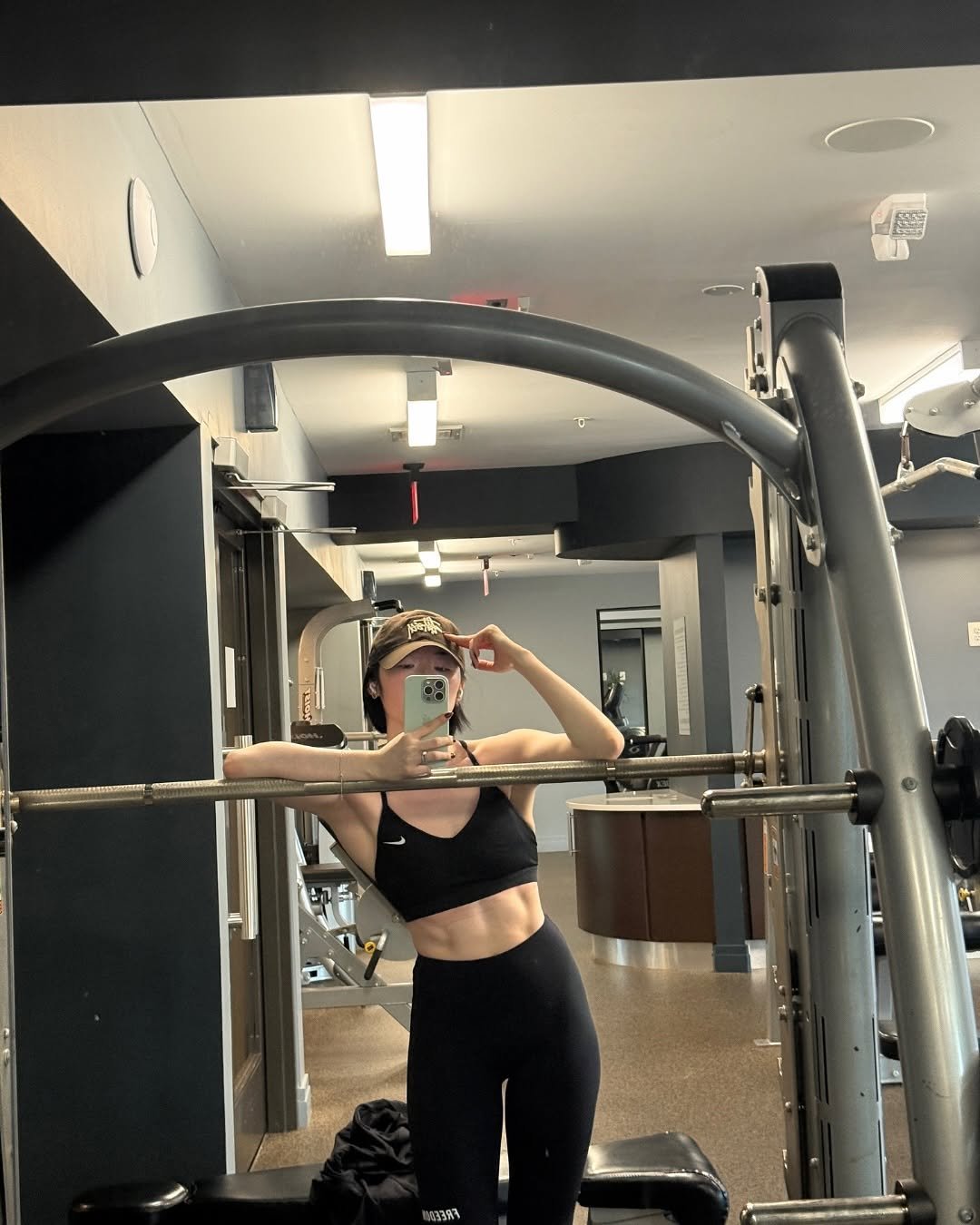 Photo shared by Jea Jeong on October 31, 2025 tagging @jeajeongssi. May be an image of one or more people, biceps, activewear, treadmill and text.