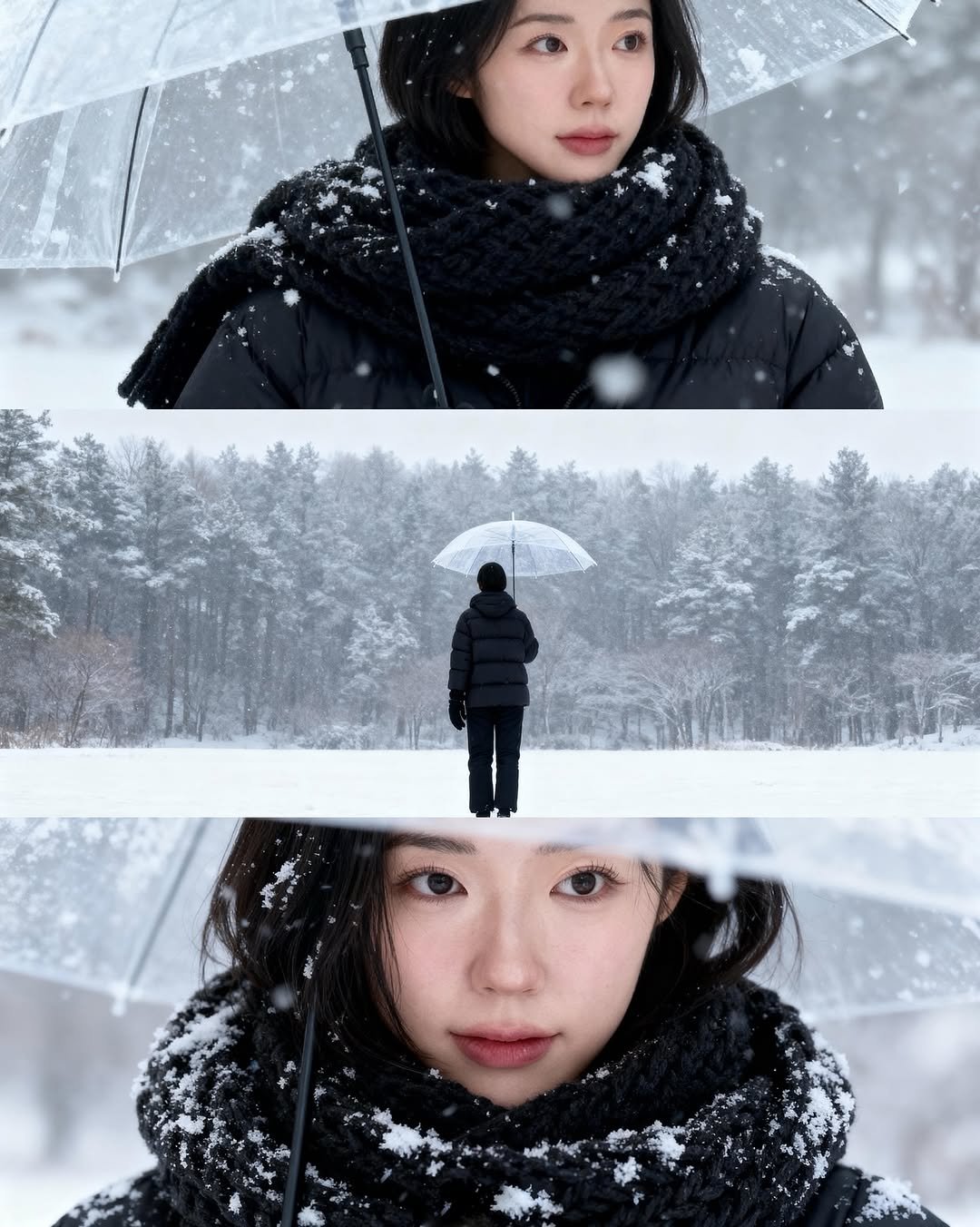 Photo by Jea Jeong on November 01, 2025. May be an image of duffle coat, goosedown coat, parka, umbrella, outdoors and text.