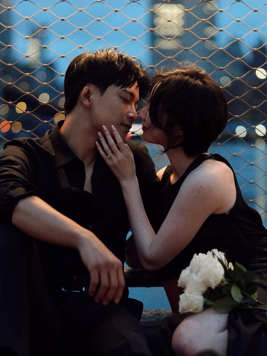 Photo shared by Jea Jeong on February 14, 2026 tagging @jeajeongssi. May be an image of one or more people, people kissing and text.