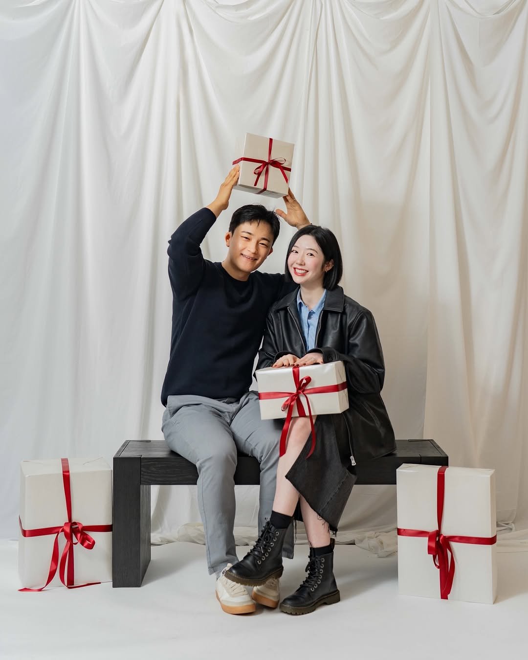 Photo shared by Jea Jeong on December 22, 2025 tagging @cactus_studio__. May be an image of one or more people, duffle coat, sweater and text.