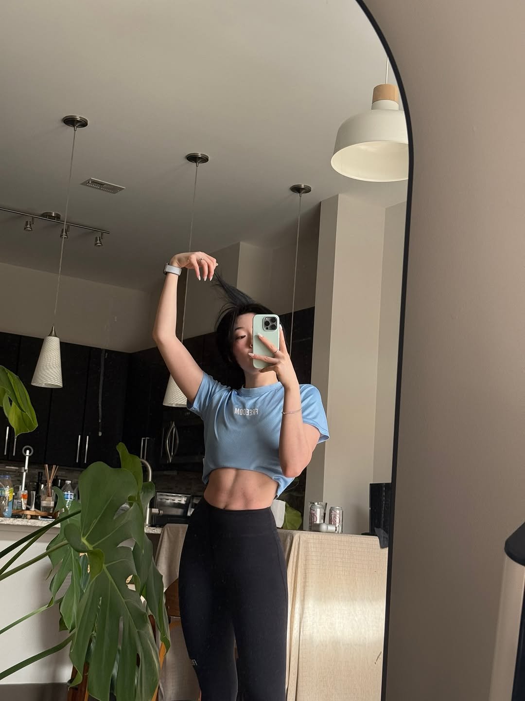 Photo by Jea Jeong on February 03, 2026. May be a selfie of activewear, sweatpants, mirror and text.