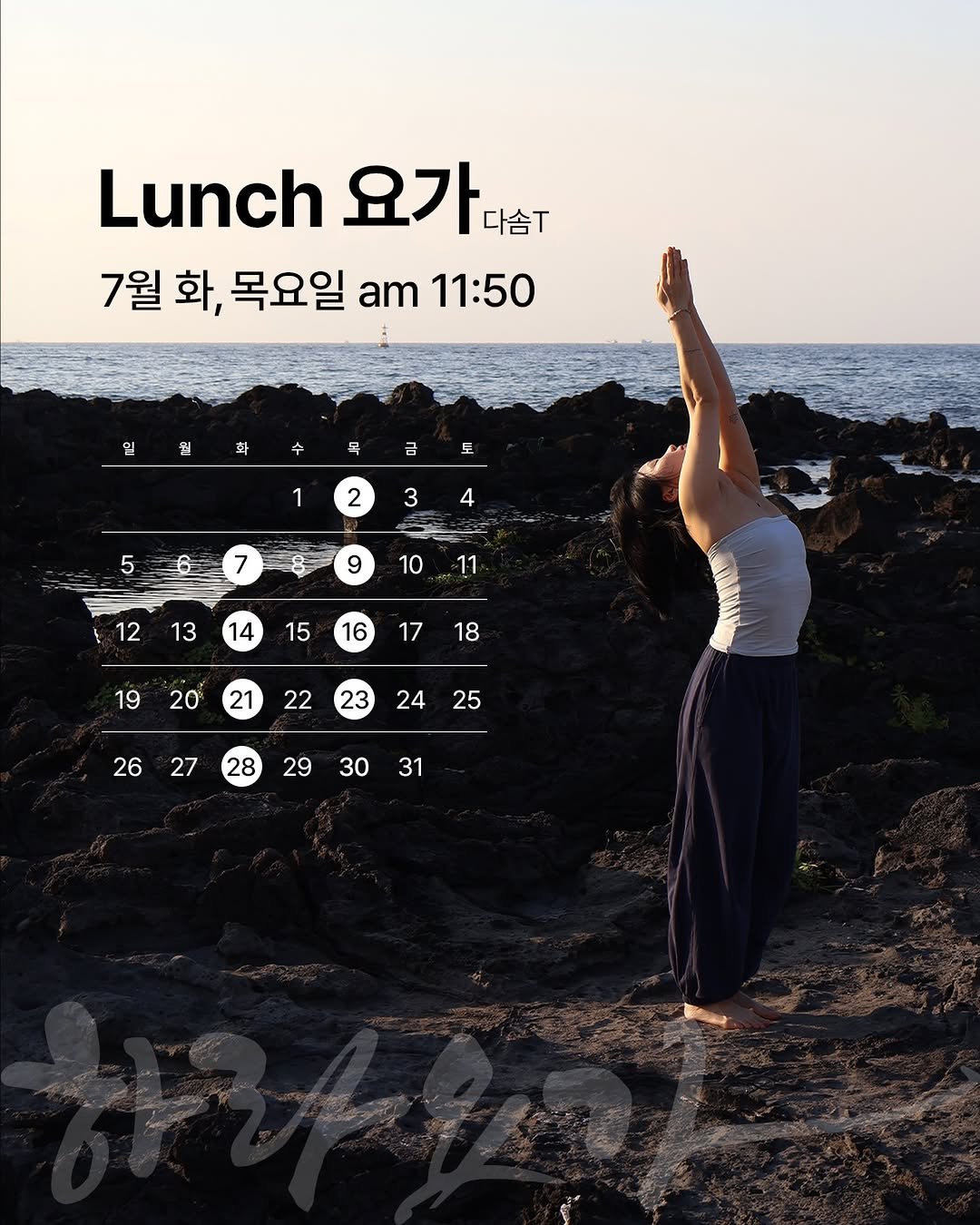 hara__yoga.official 게시물 이미지: [7월] Lunch Y O G A !🌱

화,목 11:50 (60분)📍선릉...