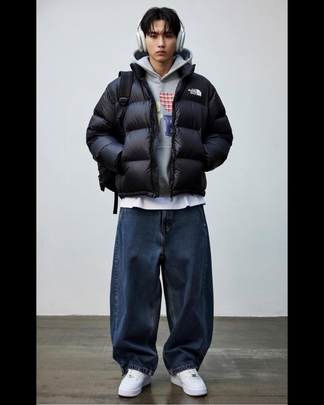 Photo by 하루한벌 on January 06, 2026. May be an image of overcoat, goosedown coat, duffle coat, fleece, jacket, parka and text.