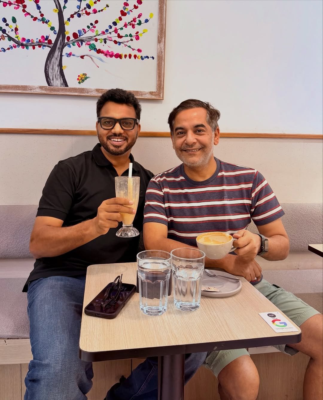 Photo shared by Gaurav Yadav on April 18, 2026 tagging @gauravgera. May be an image of one or more people, drink and text.