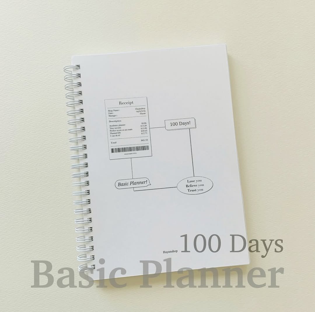 Photo by 하얀잡화점 on August 11, 2025. May be an image of diary, binder, clipboard, calendar and text.