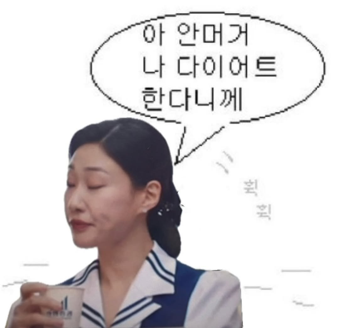 Photo by 하윤경 on January 25, 2026. May be a meme of text that says '아 안머거 나 다이어트 한다니께 휙'.