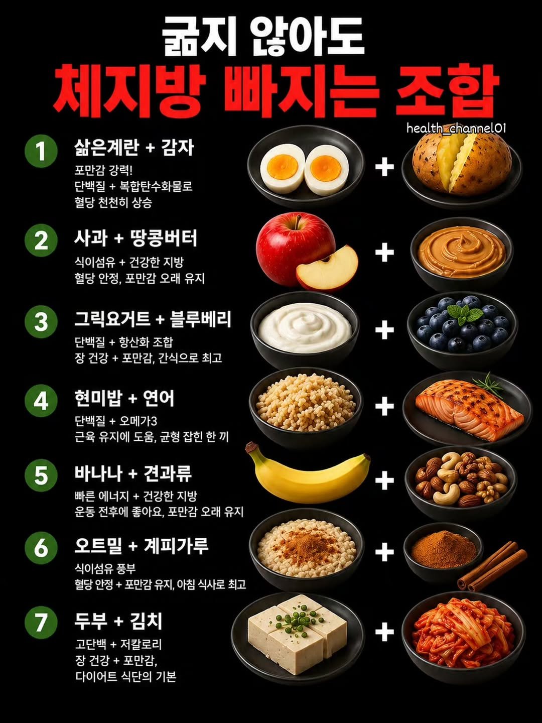 health_channel01 게시물 이미지: 🥚 굶지 않아도 살은 빠질 수 있습니다. 
중요한 건 '무엇을 함께...