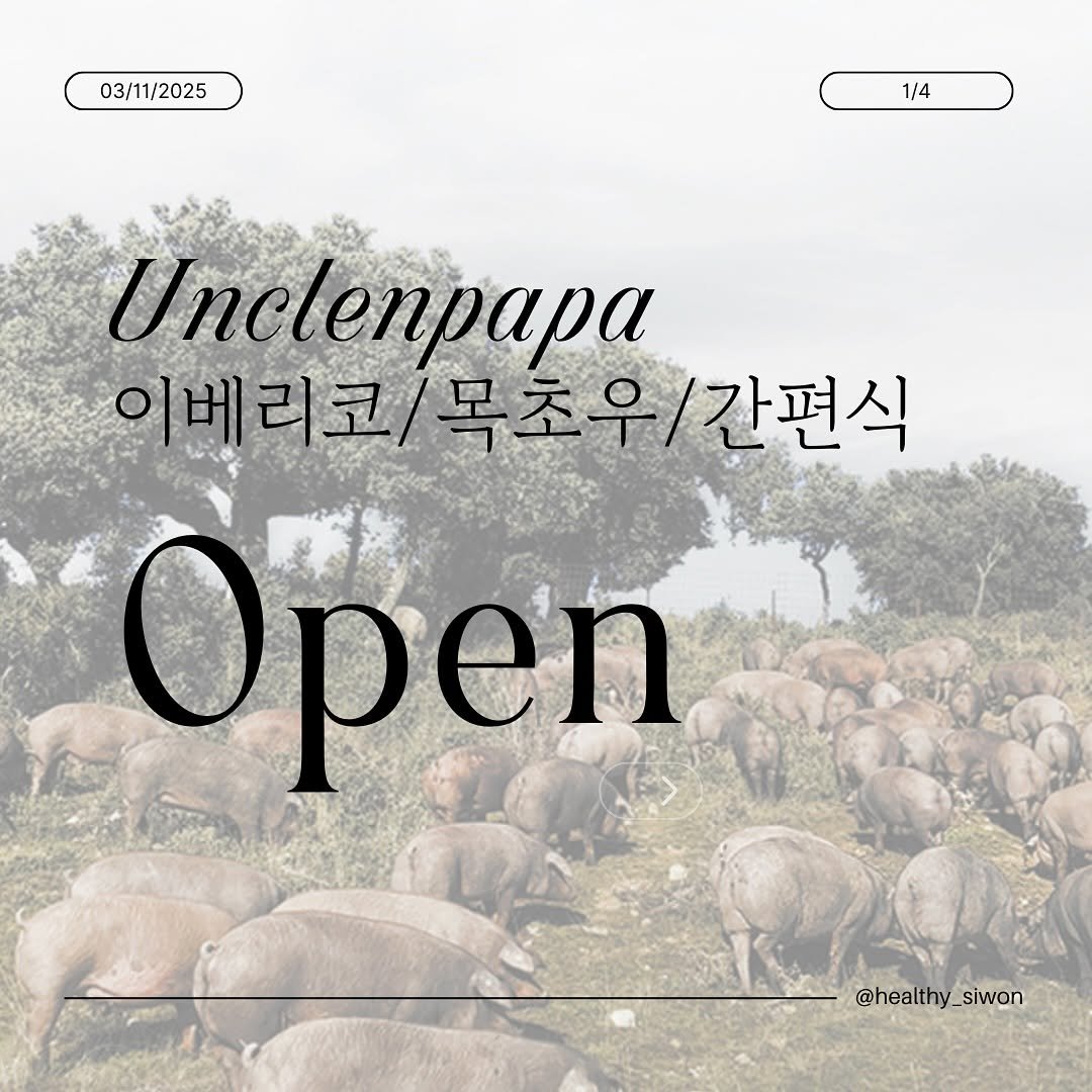 Photo by 건강을 요리하는 영양사 헬씨원 on November 02, 2025. May be an image of sheep, pie and text that says '03/11/2025 03/11/ 2025 1/4 이베리코/목초우/간편식 리코 이베리코/ /간편식 Open @healthy_siwon _siwon'.