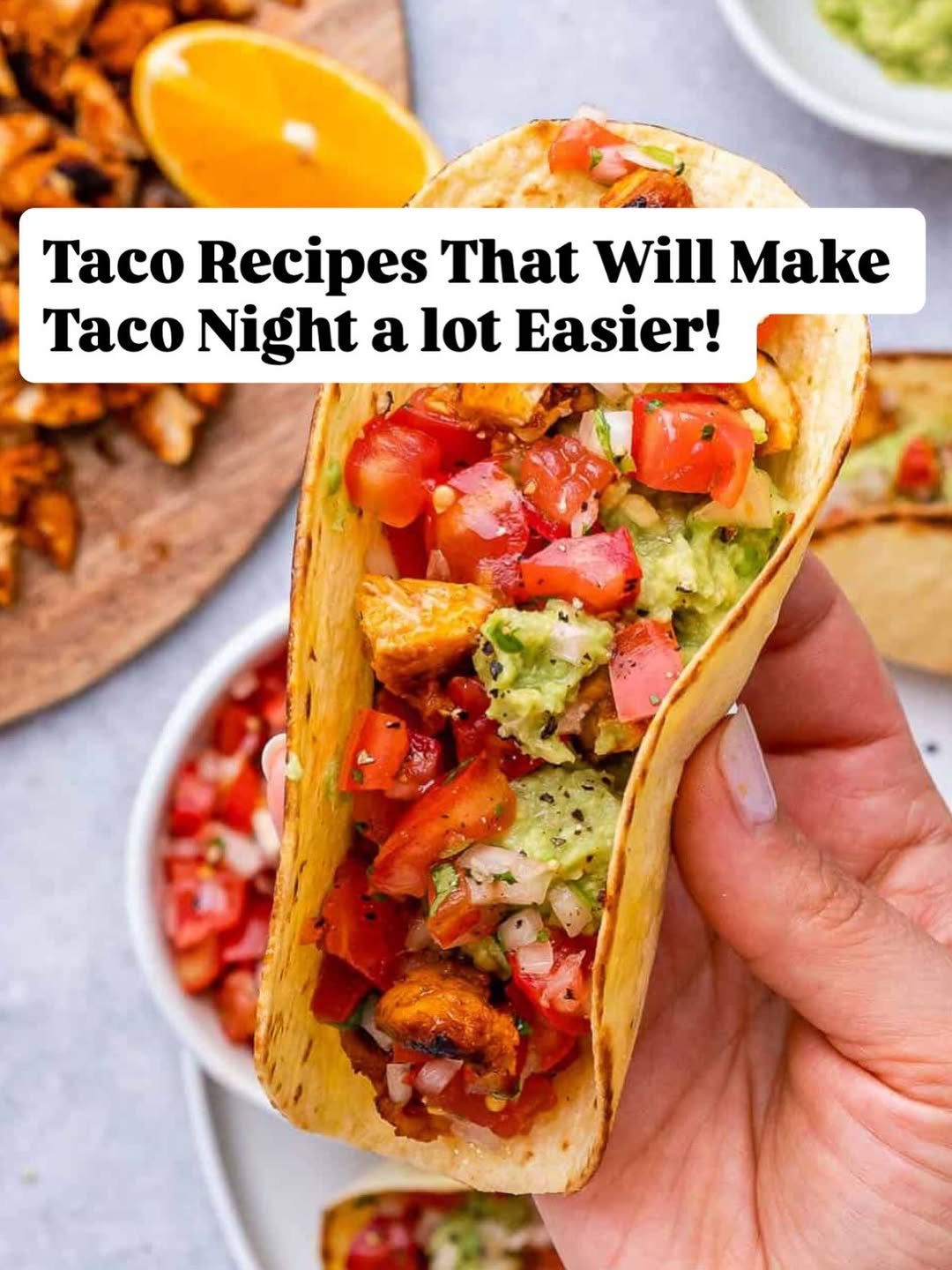 Photo by Rena | Healthy Fitness Meals on April 19, 2026. May be an image of taco, tortilla and text that says 'Taco Recipes That Will Make aco Night a lot Easier!'.