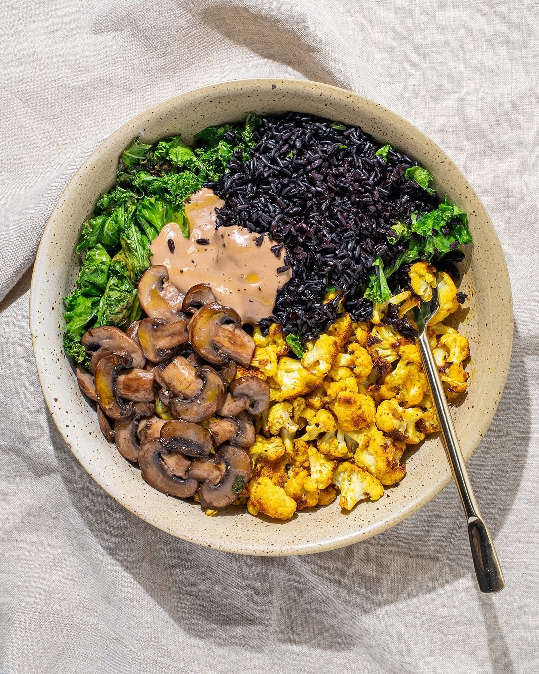 Photo by Danielle Brown | healthy recipes on November 11, 2025. May be an image of tofu, shiitake mushrooms, cauliflower, bowl and text.
