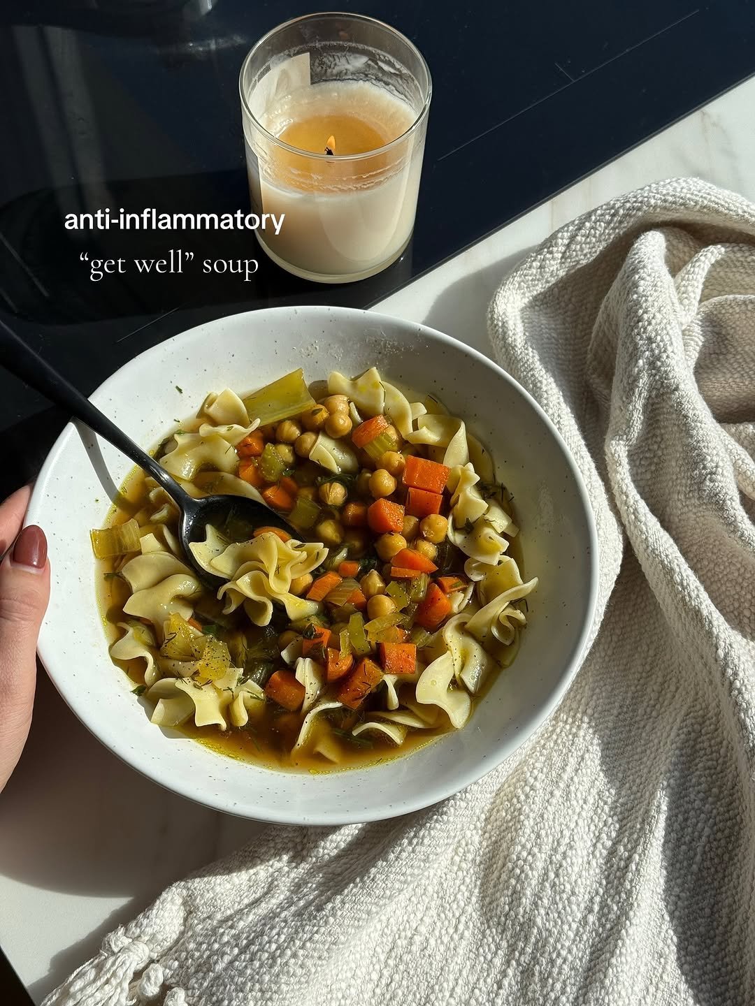 Photo by Danielle Brown | healthy recipes on November 21, 2025. May be an image of pasta, alphabet soup, vegetable, soup and text.