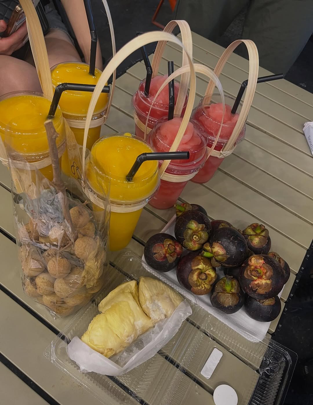 Photo by 이주빈 on February 20, 2026. May be an image of mangosteen, fruit cocktail, mango, longan and text.