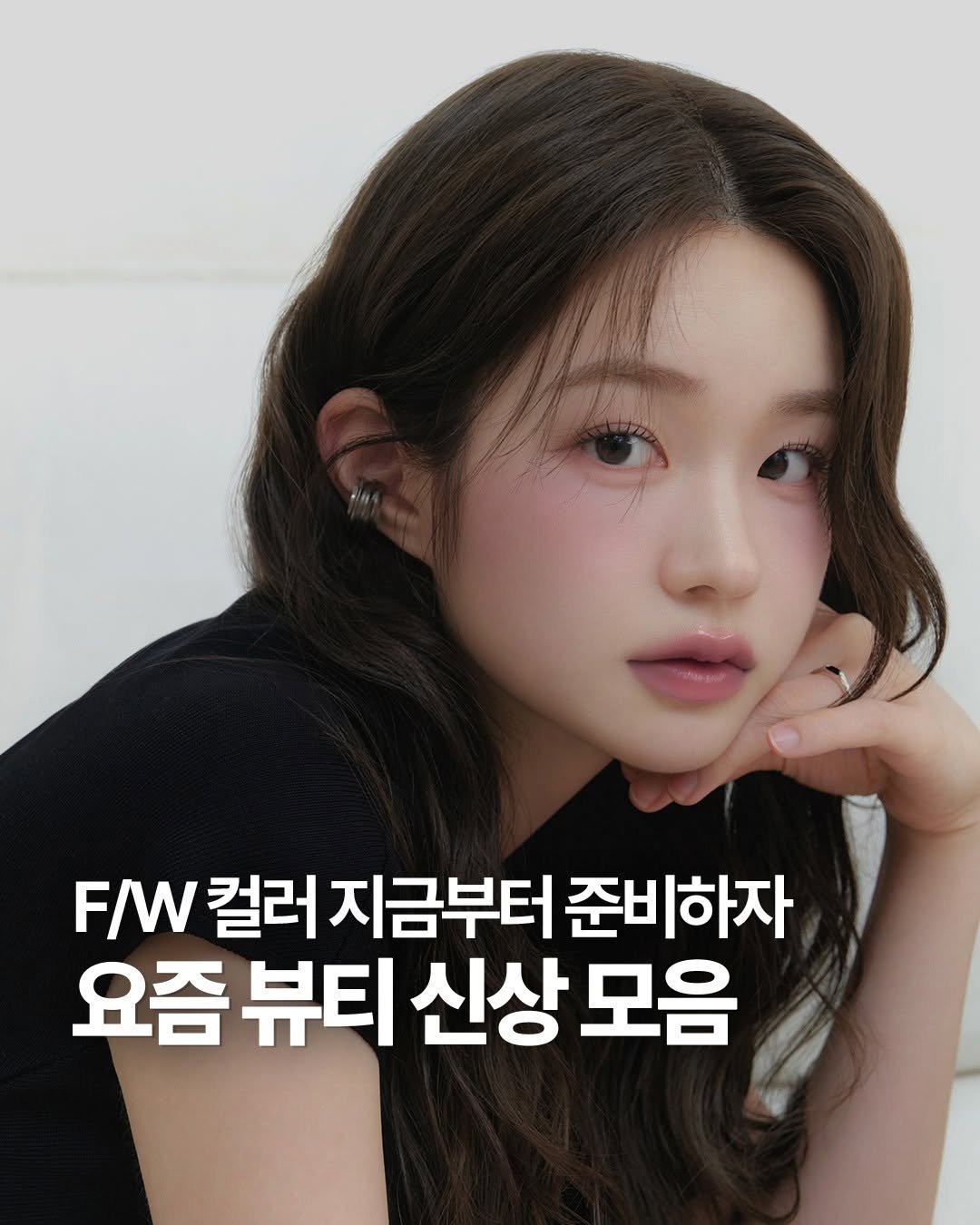 Photo by 헤메코랩 HEMEKO LAB on August 20, 2025. May be an image of 1 person and text that says 'F/W컬러 F/W 컬러 지금부터 준비하자 요즘 뷰티 신상 모음'.