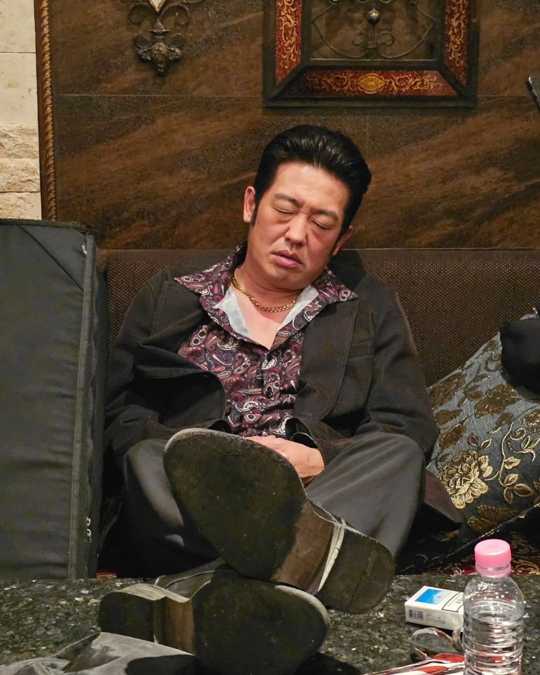 Photo shared by heosungtae on November 29, 2025 tagging @standminjoo, @jobokrae_official, and @smcity.official. May be an image of one or more people, cigarette and text.