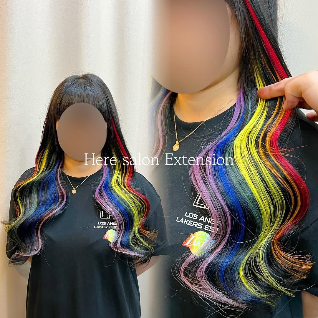 here_salon_ 게시물 이미지: 블랙연장에 레인보우 브릿지 추가하셨습니다!🌈
레인보우는 예약시 미리 말씀주셔야...