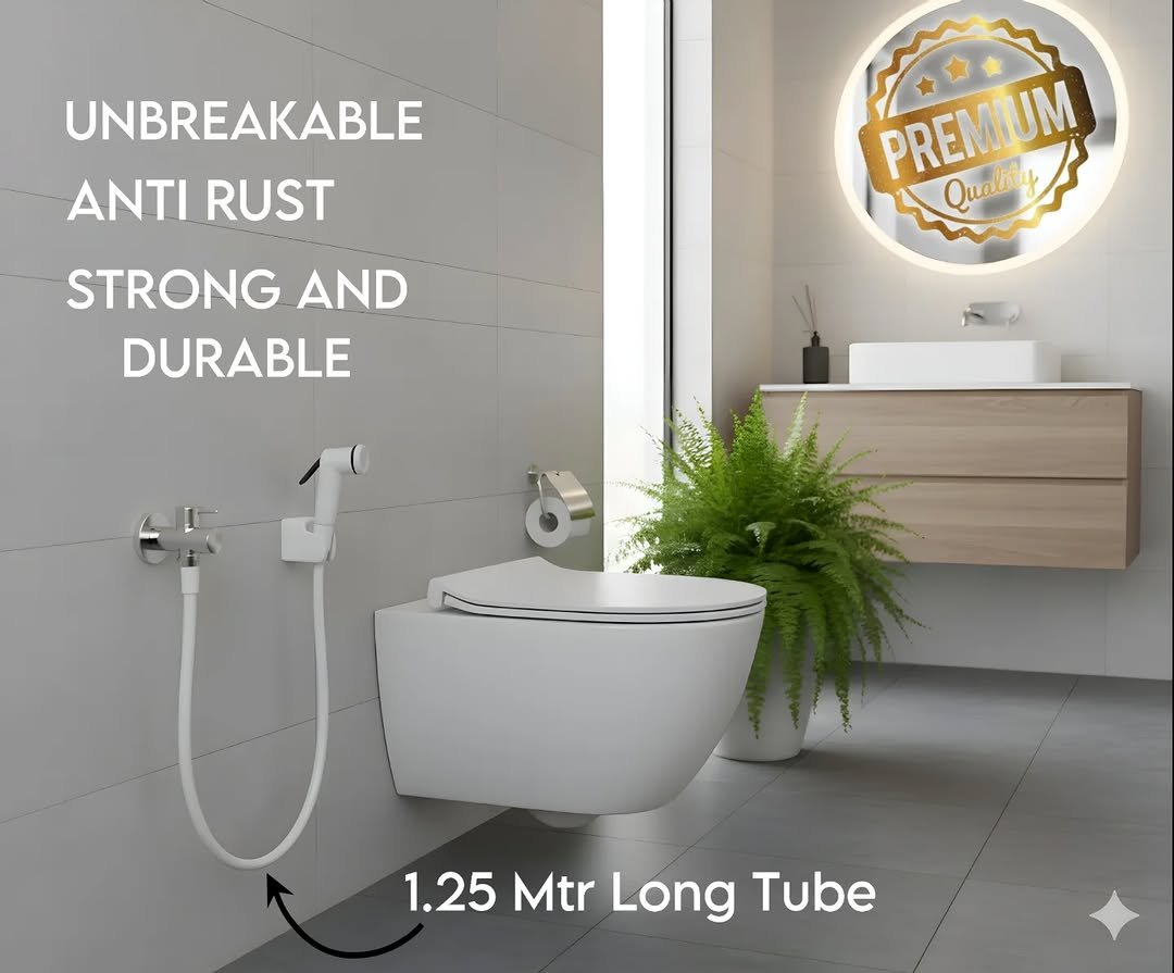 Photo shared by HEXEGON - HOUSE OF LUXURY BATHROOM FITTINGS on December 18, 2025 tagging @hexegon.avasavacorporation. May be an image of faucet, wash basin, sink, shower and text that says 'UNBREAKABLE ANTI RUST STRONG AND DURABLE PREMIUM Quality 1.25 Mtr Long Tube'.