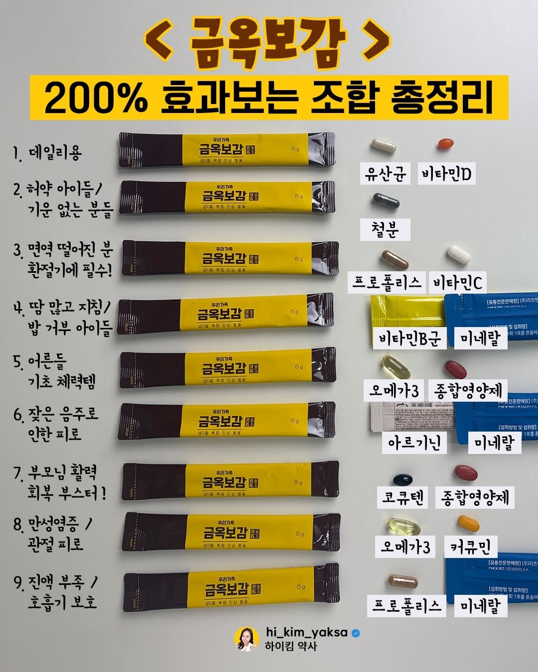 hi_kim_yaksa 게시물 이미지: 🌿 금옥보감 200% 효과 보는 영양제 조합

✔ 데일리 건강 : 금옥보감 +...