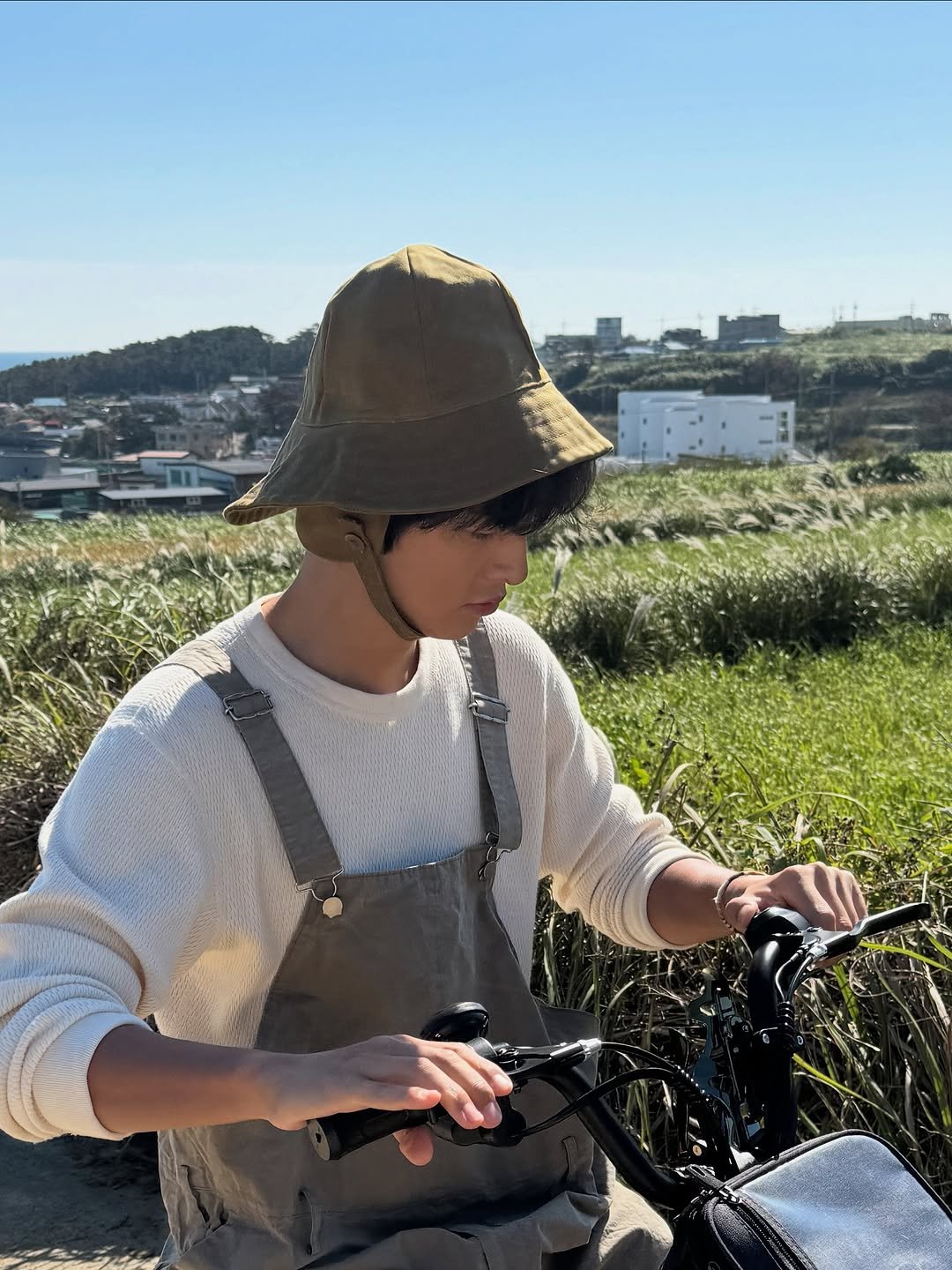 Photo by 송중기 songjoongki official on September 23, 2025. May be an image of tool bag, helmet, outdoors and text.