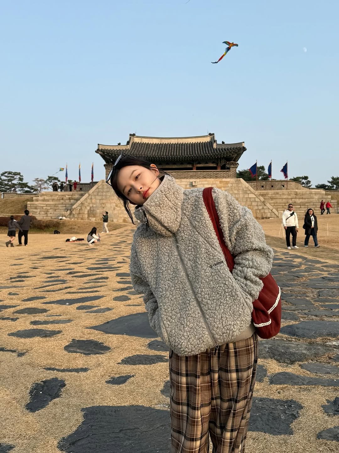 Photo by 슬기 Seulgi on November 30, 2025. May be an image of kite, Gyeongbokgung Palace and text.