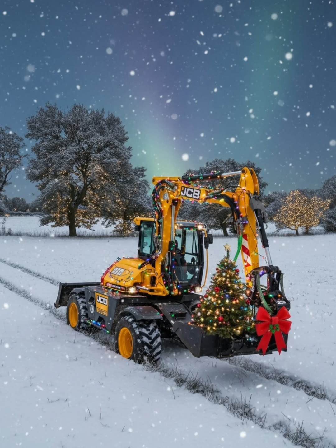 Photo shared by James Harper on December 23, 2025 tagging @jcbmachines, and @steelwrist_official. May be an image of snowplow, tractor, scraper, snow and text.