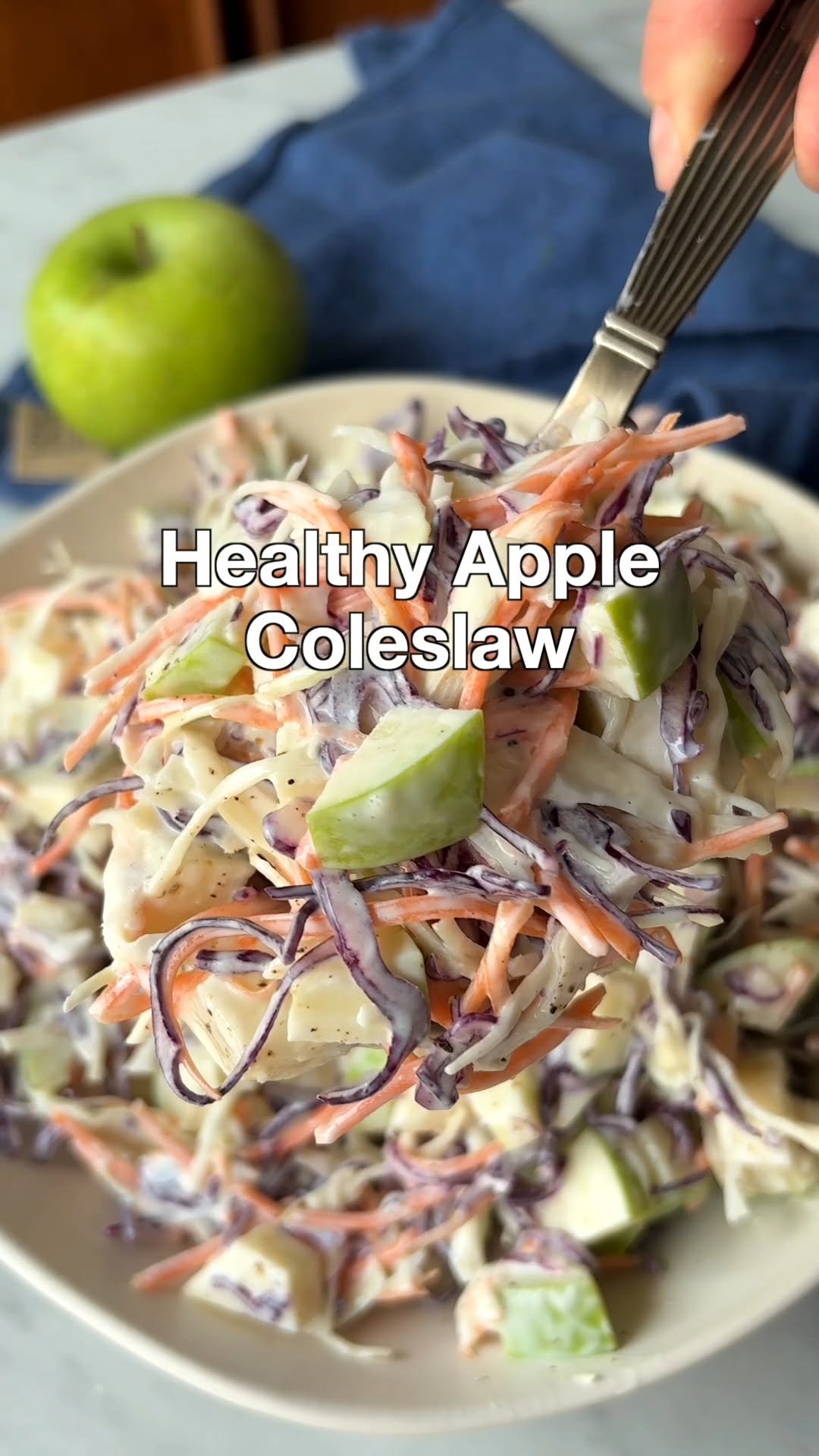 hilltop.recipes 게시물 이미지: Healthy Apple Coleslaw (Creamy Dressing)....