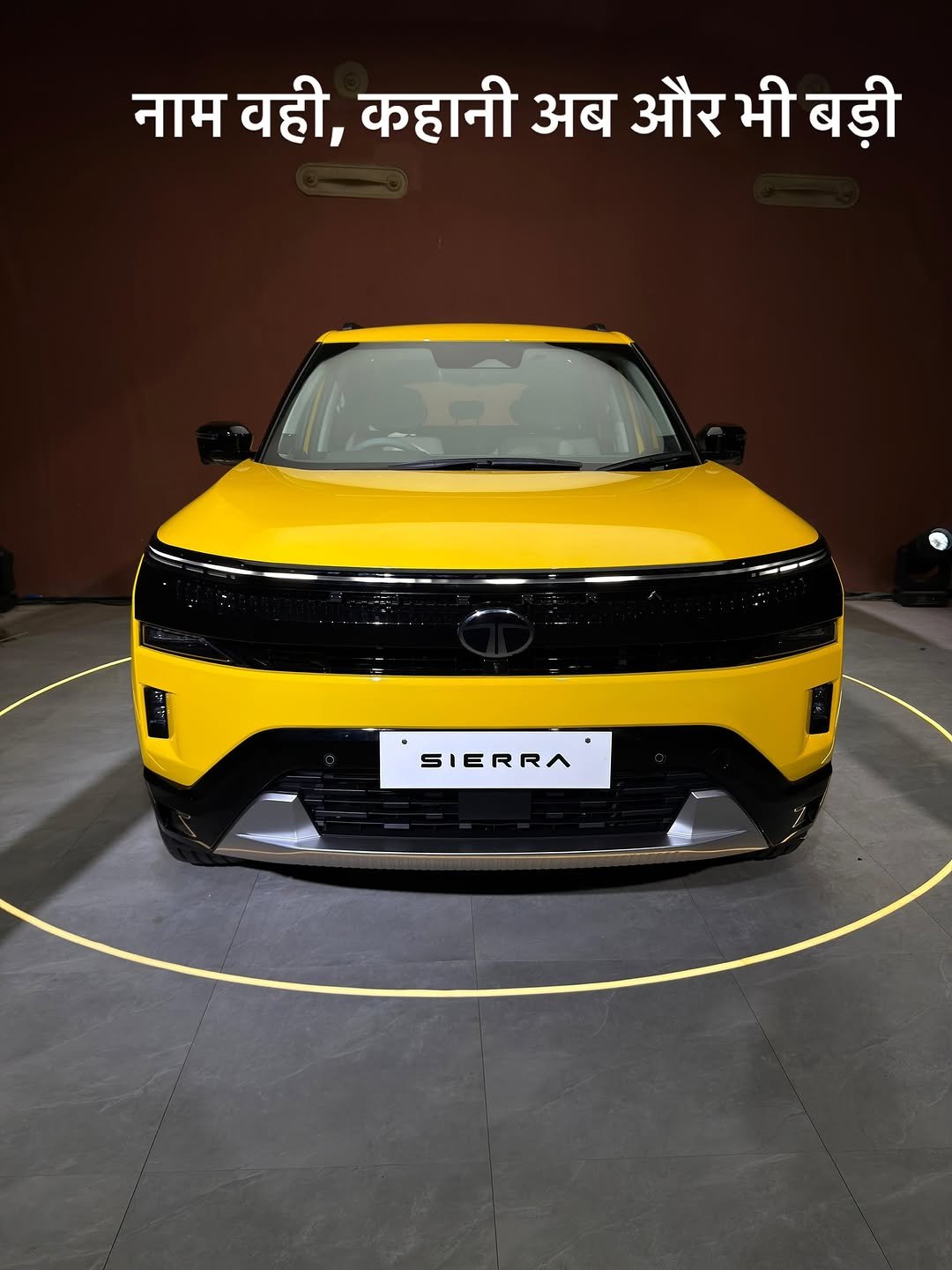 Photo shared by Marathi AutoGuru on November 16, 2025 tagging @hindiautoguru. May be an image of sedan, wheel and text that says 'नाम वही, कहानी अब और भी बड़ी SIERRA'.