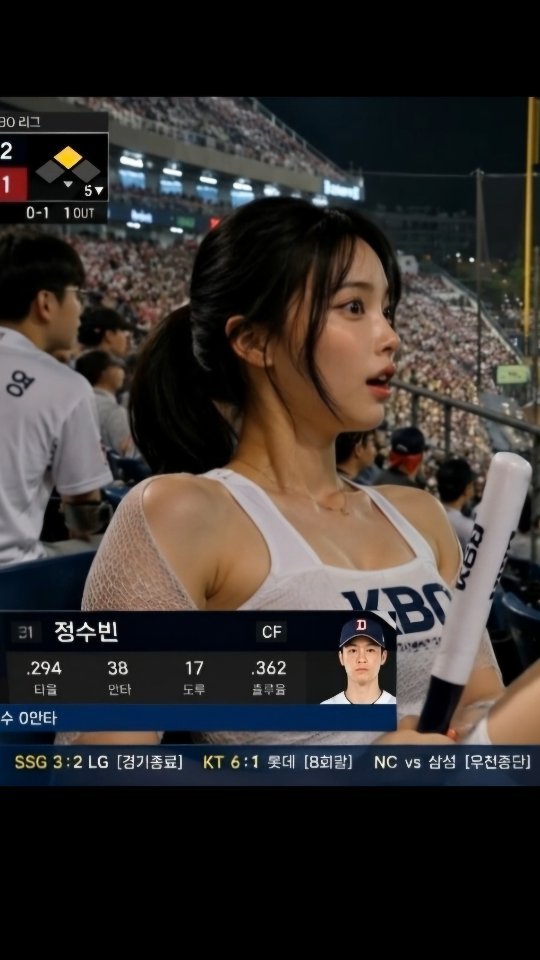 hipvly_daji 게시물 이미지: 나 드디어 티비에 나옴..🫢

#야구장여신