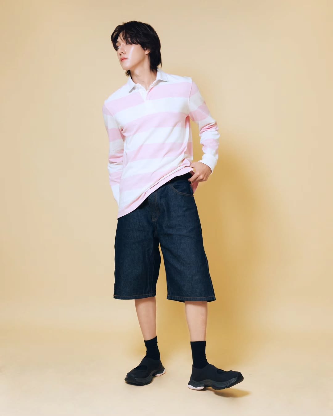 Photo by 「 Nani 」 on April 25, 2026. May be an image of top, shorts and text.