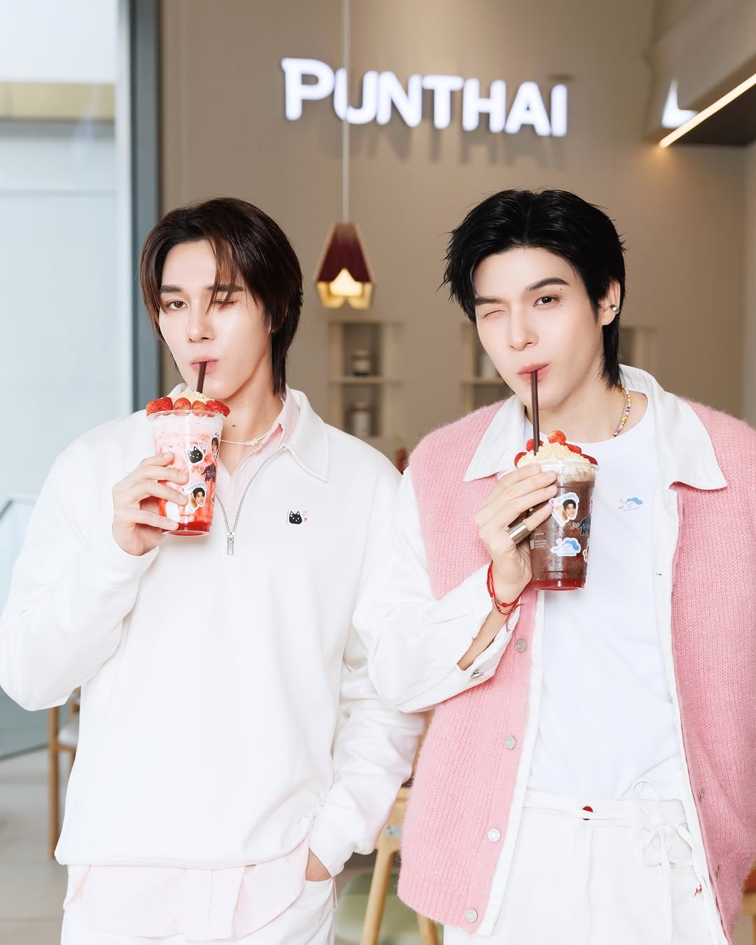 Photo shared by 「 Nani 」 on February 13, 2026 tagging @punthaicoffee_official. May be an image of one or more people and text that says 'PUNTHAI T'.