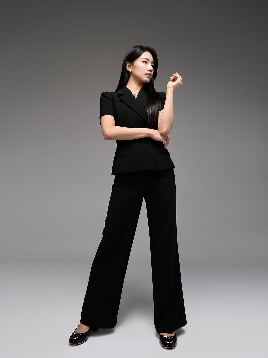 Photo shared by Daesik Choi on September 25, 2025 tagging @ferragamo, @bau_by_brideandyou, and @hjung914. May be an image of 1 person, jumpsuit, suit and text.