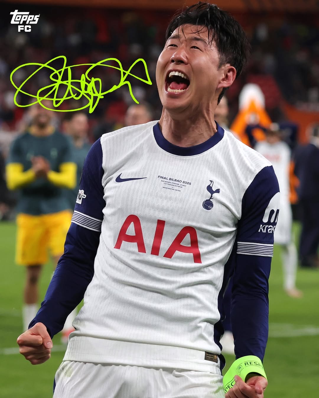 Photo shared by Topps FC on February 05, 2026 tagging @topps, and @hm_son7. May be an image of stadium.