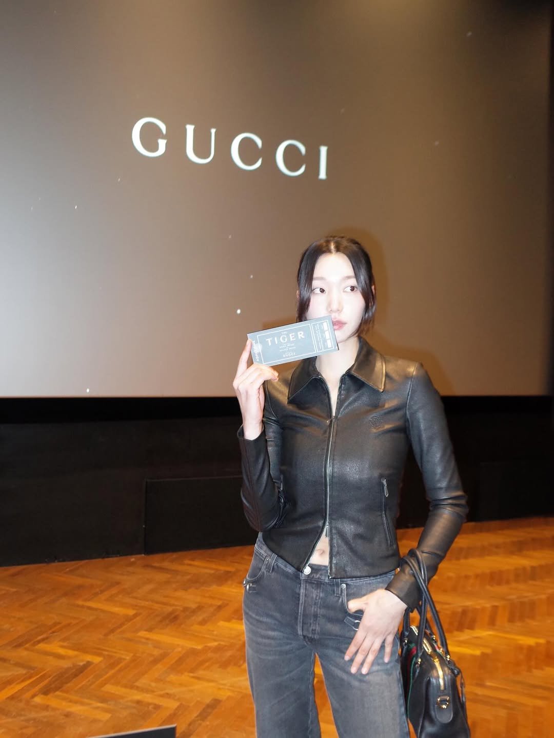 Photo shared by HOLLY 이호정 on January 30, 2026 tagging @gucci. May be an image of ticket stub.