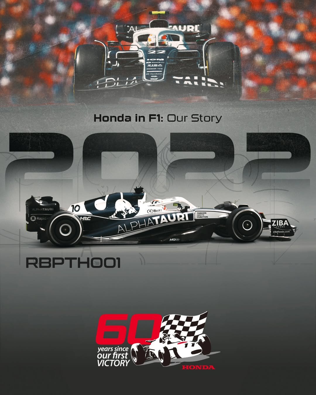 Photo by Honda Racing F1 on November 12, 2025. May be an image of racing vehicles, race car, poster and text.
