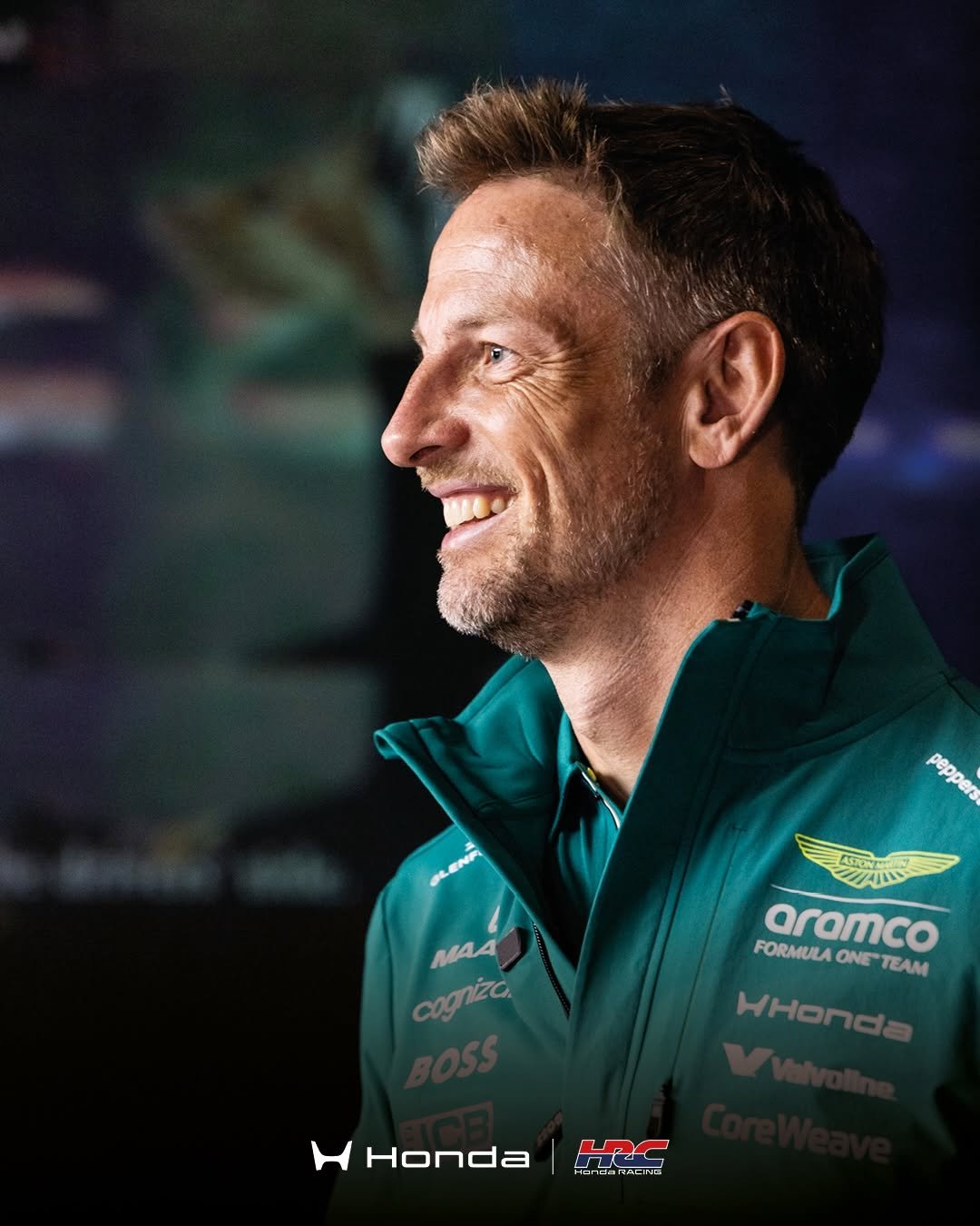 Photo shared by Honda Racing F1 on April 16, 2026 tagging @jensonbutton, and @hondaracingglobal. May be an image of racing vehicles and text that says 'OLENP peppers MAA cogniza IHAIIL FORMULA aramco ONE FORMURAONETEAM TEAM HHON HHONO Honda| 0rcaR- र- Honda HRC'.