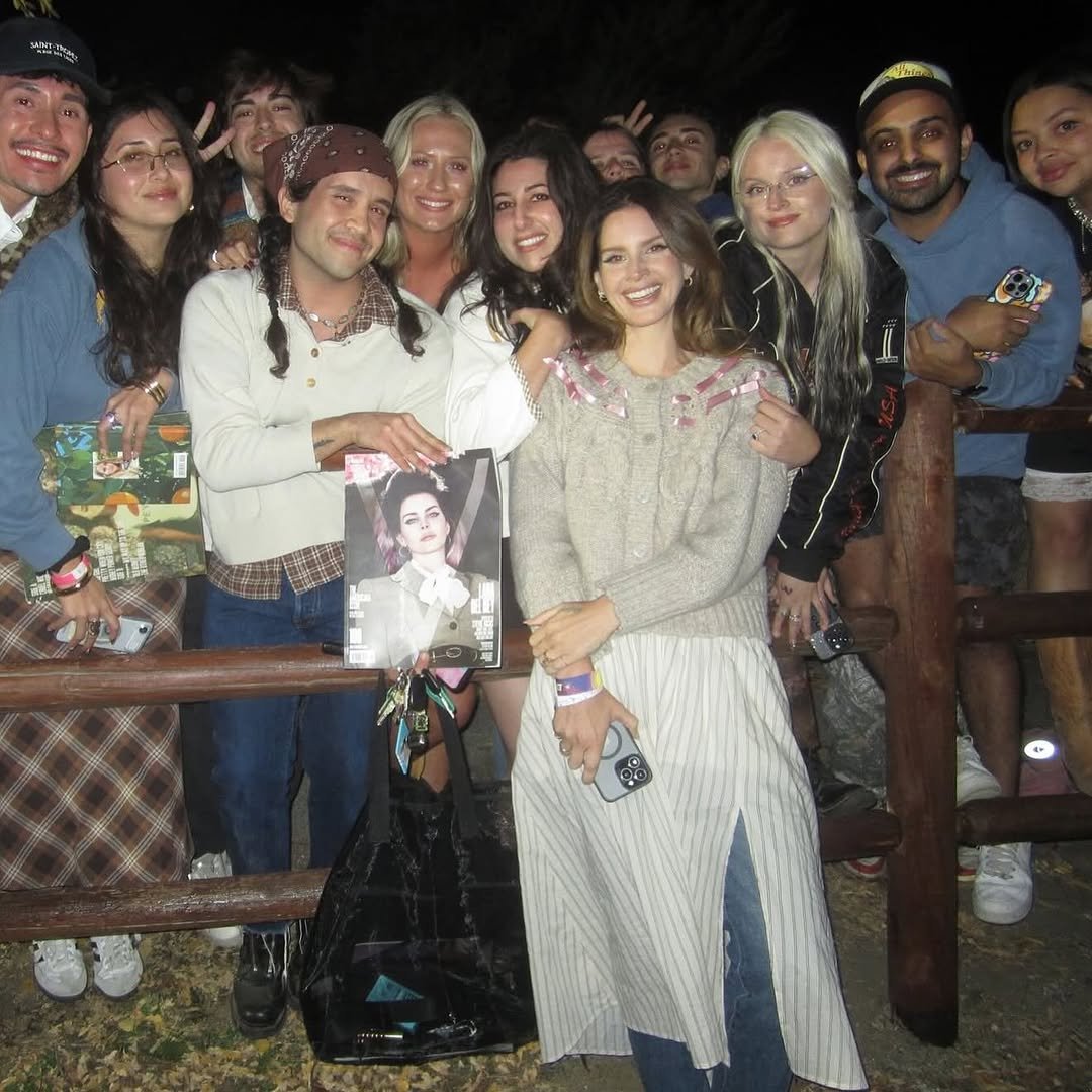 Photo by LANA DEL REY on October 26, 2025. May be an image of one or more people, people smiling and top.