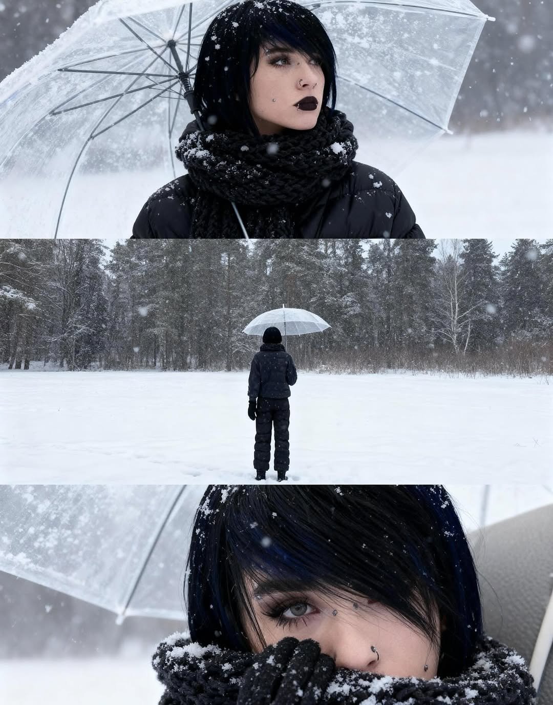 Photo by 홍버즈 on October 30, 2025. May be an image of parasol, umbrella, snow and text.