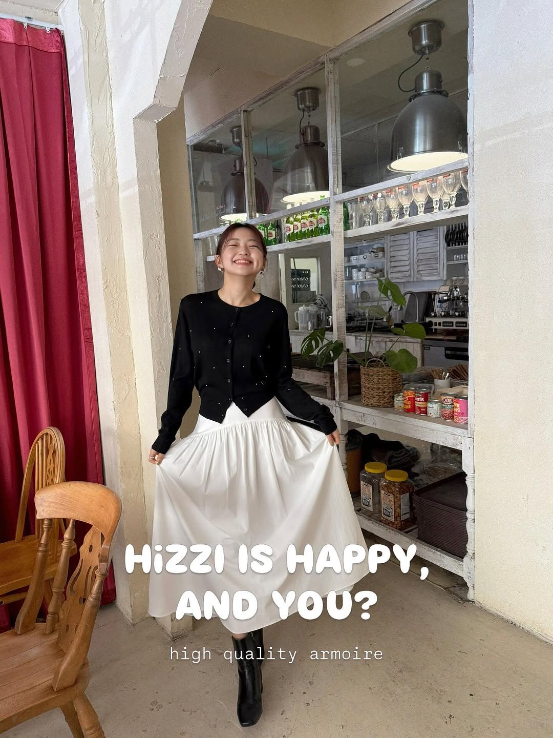 Photo by 히찌 | 홍조이 | 직장인 출근룩 코디👔 on February 20, 2026. May be an image of ‎headscarf and ‎text that says '‎4ー 그리라파 م HiZzi IS HAPPY, AND ΟΥΟΟ; YOU? high quality armoire‎'‎‎.