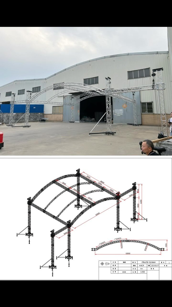 honortruss.sunny 게시물 이미지: 8*10*6m Curved truss with 2 wings #truss...