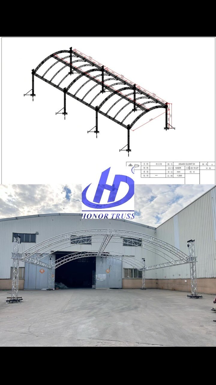 honortruss.sunny 게시물 이미지: 30*12*6m Curved truss with 2 wings #truss...