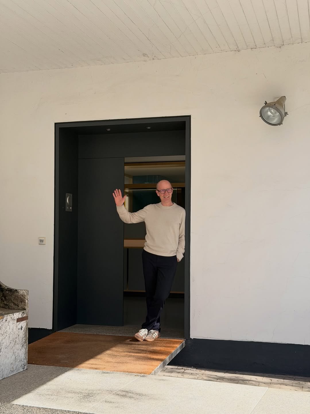 Photo shared by HPIX 에이치픽스 on April 13, 2026 tagging @tecta_kg. May be an image of standing, welcome mat, sliding door and text.