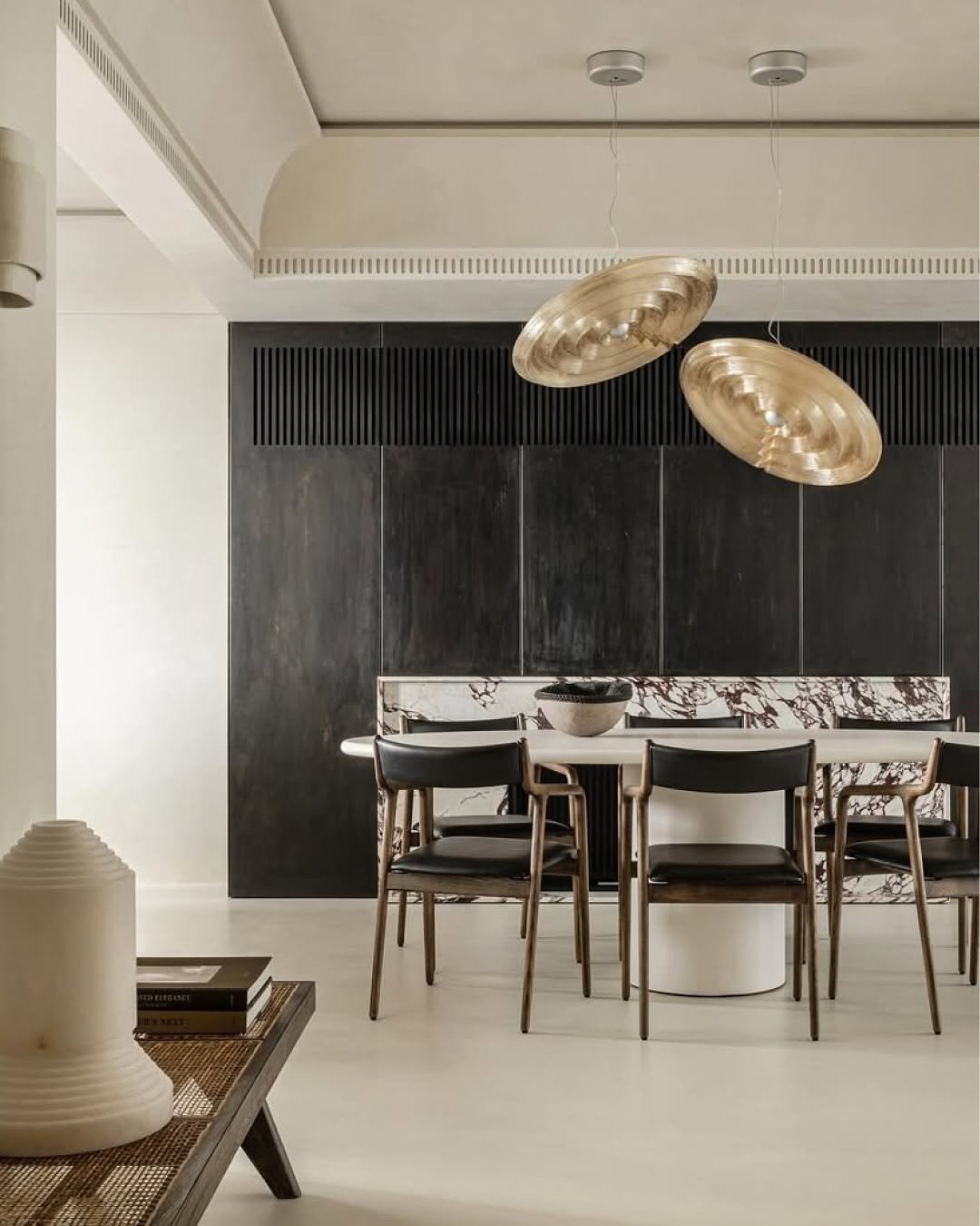 Photo shared by HPIX 에이치픽스 on November 07, 2025 tagging @dirkvanderkooij. May be an image of lighting, table, dining table, indoors and text.