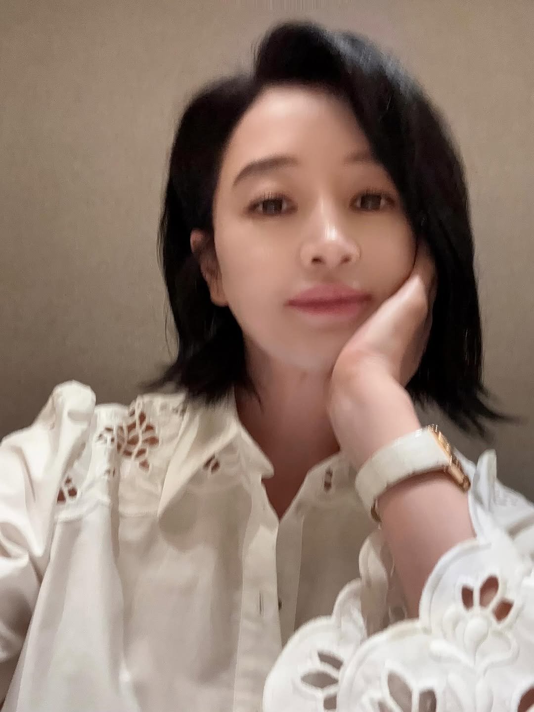 Photo by 김혜수 Hye Soo Kim on September 19, 2025. May be a selfie of 1 person, hair, top and text.