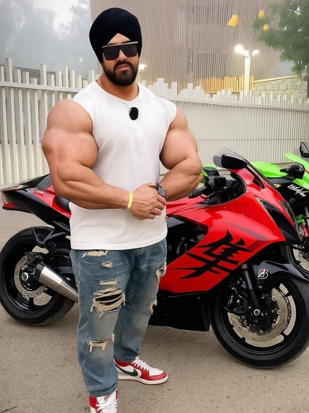Photo by HARPREET SINGH in Ludhiana - ਲੁਧਿਆਣਾ. May be an image of 1 person, beard, biceps, body building, turban and text.