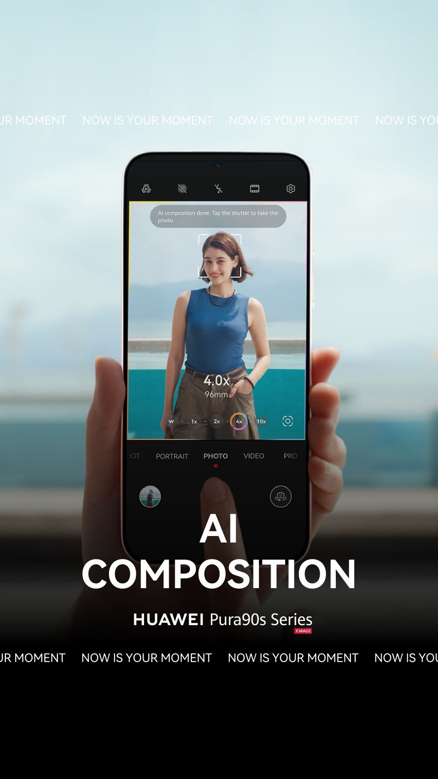 huaweimobile 게시물 이미지: You find the moment. AI Composition finds the...
